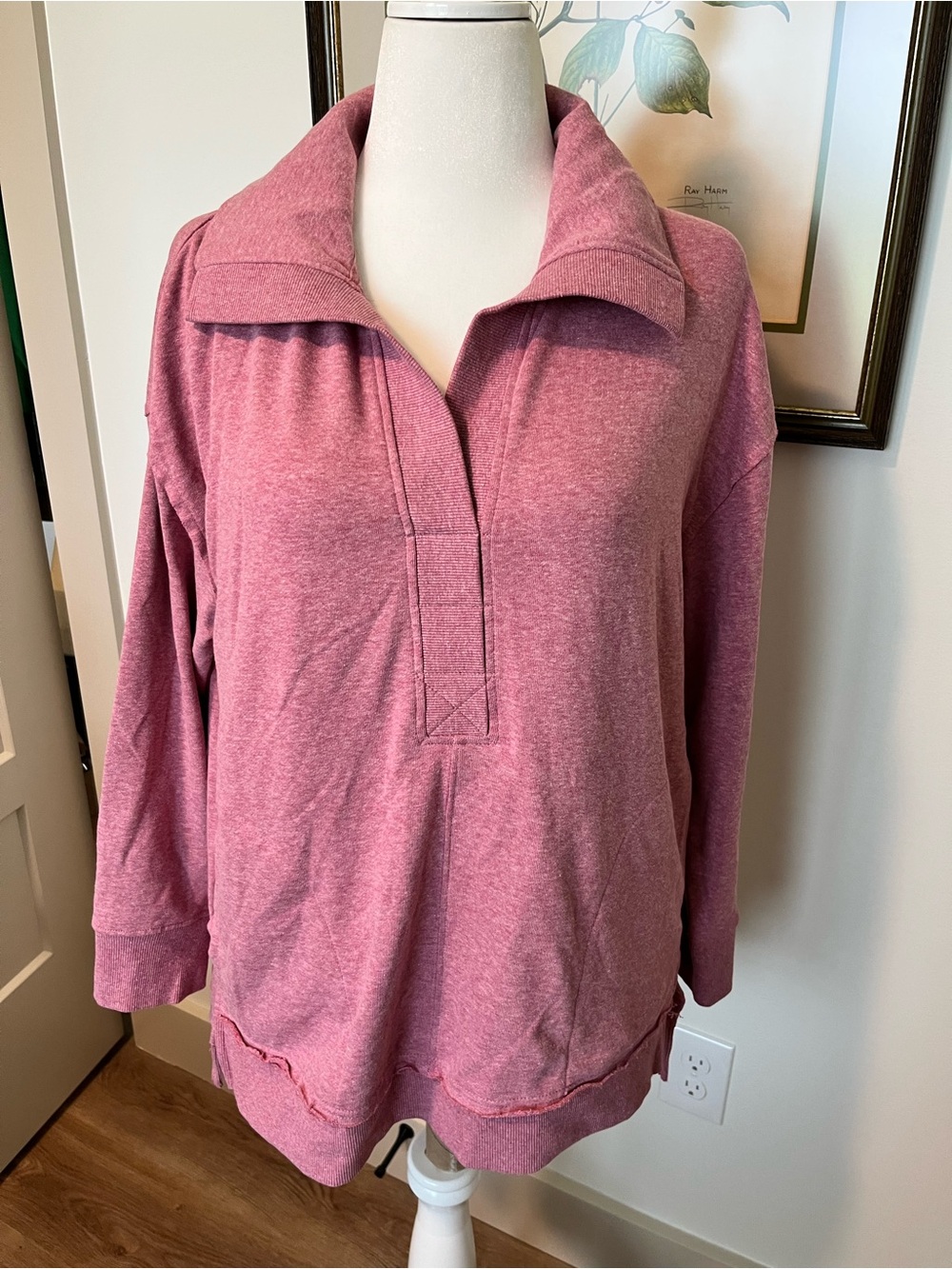 Westbound V-Neck Pullover Sweater in Dusty Rose